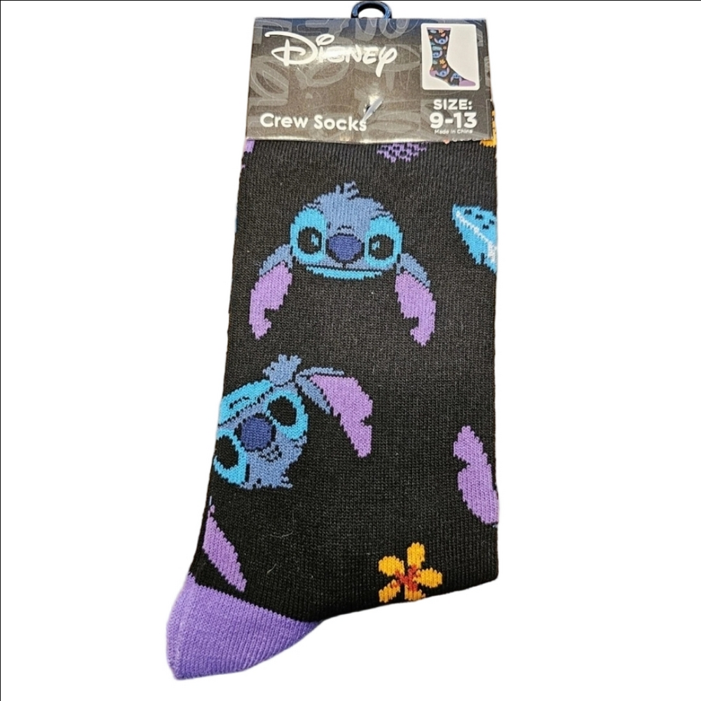 4 /$25 Disney Stitch Novelty Crew Socks  Lilo and Stitch Walt Disney Crazy Socks
